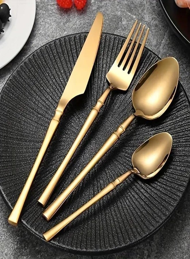 KitchEase Vintage French Style 40 Piece Classic Cutlery Set | Flatware in SS410 Food Grade Stainless Steel with Gift Box (Gold) - Image 3